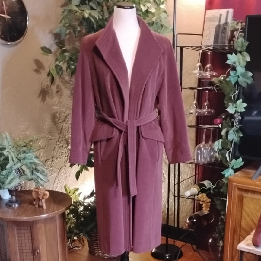 Vintage Kish~Mer Plum Belted Trench Coat for Women
